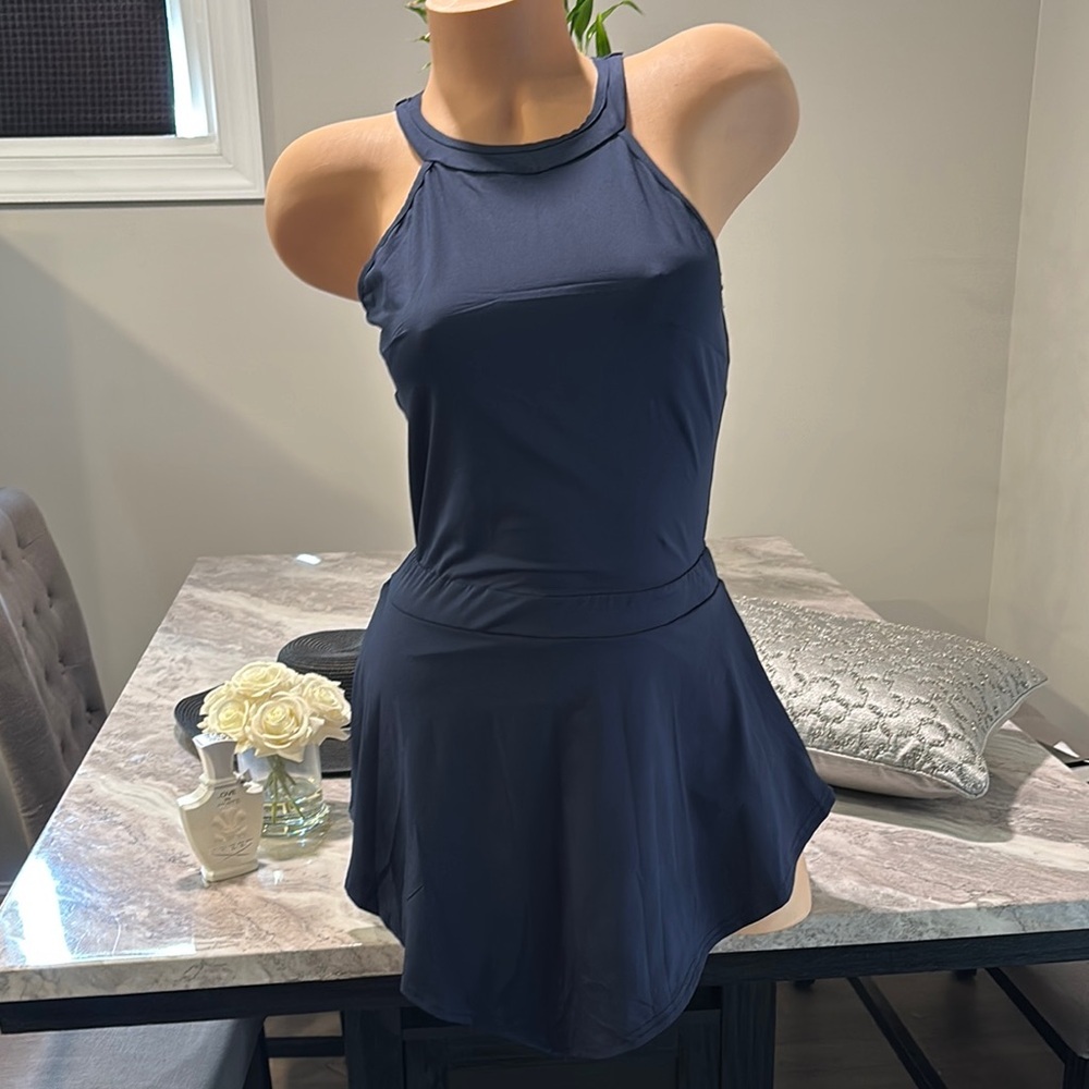 Amazon Essentials Blue Asymmetrical Sundress Sleeveless Resort Wear - Picture 3 of 13